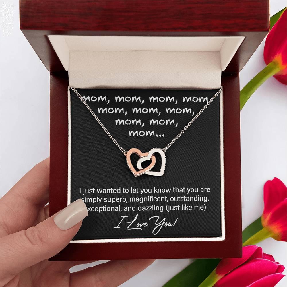 To My Mom You are Dazzling Just Like Me Interlocking Hearts Necklace - Mallard Moon Gift Shop