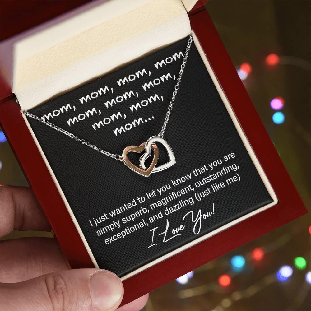 To My Mom You are Dazzling Just Like Me Interlocking Hearts Necklace - Mallard Moon Gift Shop