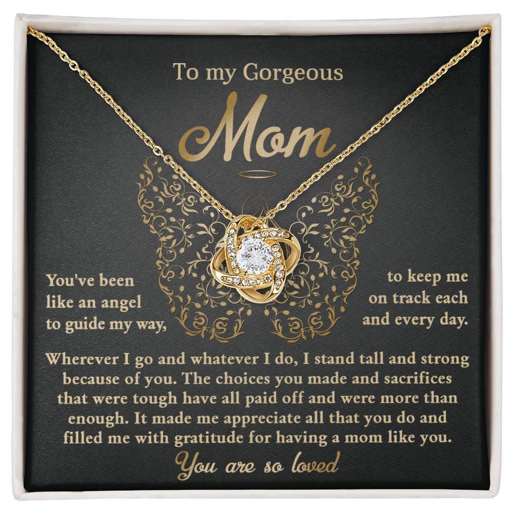 To My Mom You Are Like An Angel To Guide My Way Love Knot Necklace - Mallard Moon Gift Shop