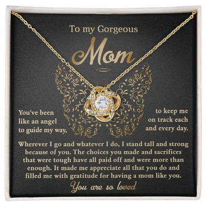 To My Mom You Are Like An Angel To Guide My Way Love Knot Necklace - Mallard Moon Gift Shop