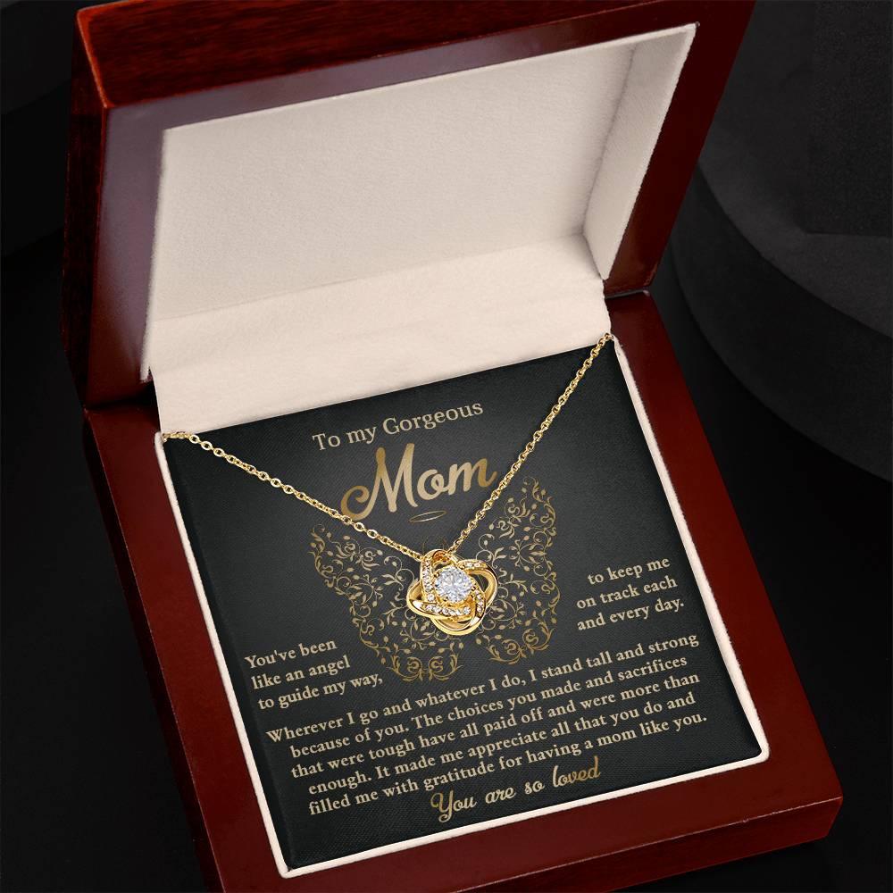 To My Mom You Are Like An Angel To Guide My Way Love Knot Necklace - Mallard Moon Gift Shop