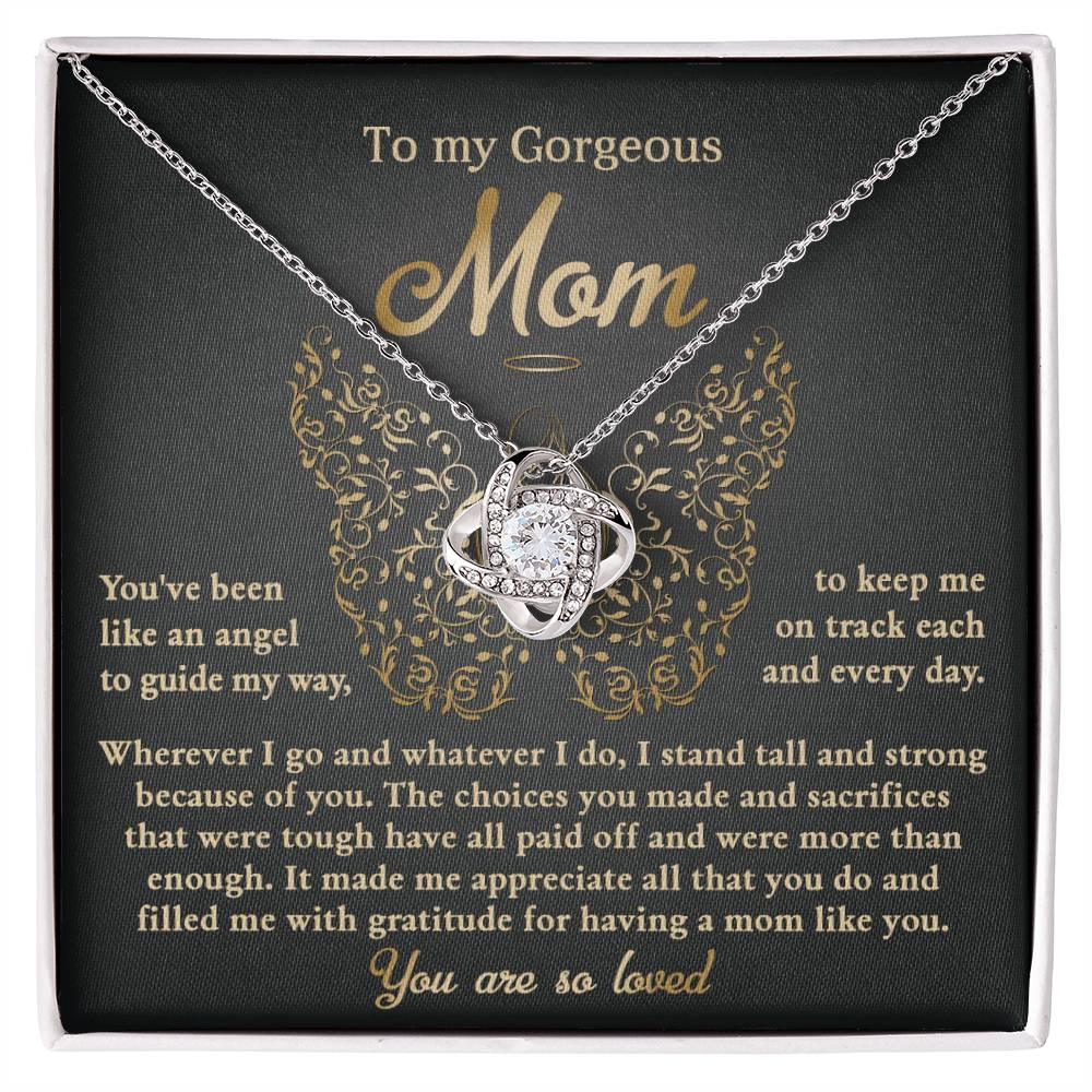 To My Mom You Are Like An Angel To Guide My Way Love Knot Necklace - Mallard Moon Gift Shop