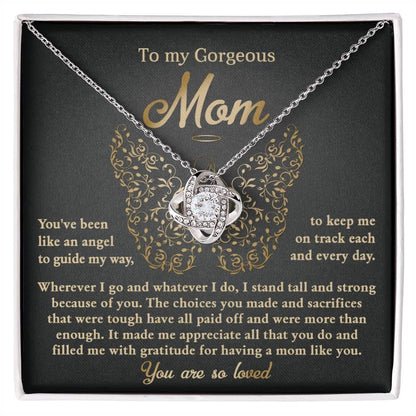 To My Mom You Are Like An Angel To Guide My Way Love Knot Necklace - Mallard Moon Gift Shop