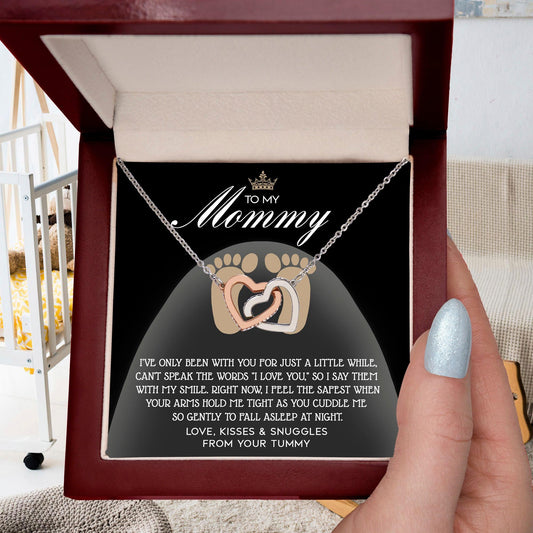 To my Mommy - I Say I Love You with my Smile Interlocking Hearts Necklace - Mallard Moon Gift Shop