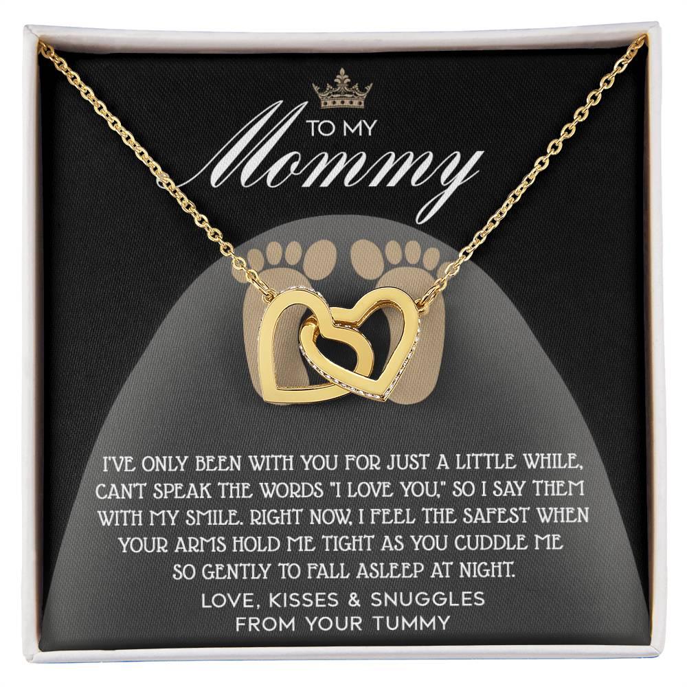 To my Mommy - I Say I Love You with my Smile Interlocking Hearts Necklace - Mallard Moon Gift Shop