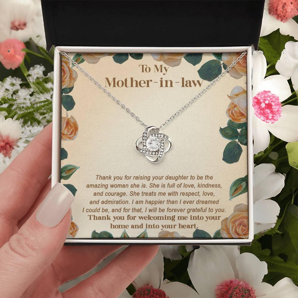 To My Mother-in-law-I am Forever Grateful for Raising an Amazing Woman Love Knot Necklace - Mallard Moon Gift Shop