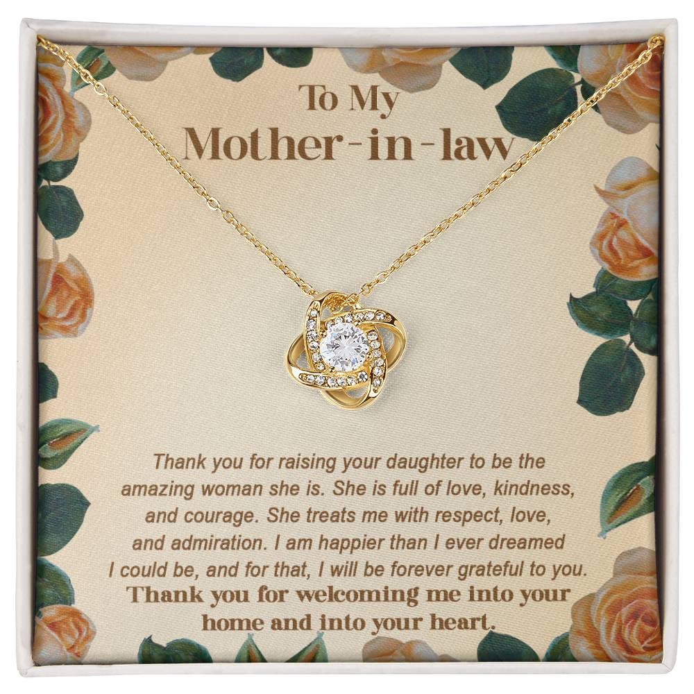 To My Mother-in-law-I am Forever Grateful for Raising an Amazing Woman Love Knot Necklace - Mallard Moon Gift Shop