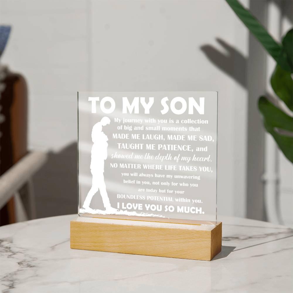 To My Son Inspirational Acrylic Plaque My Journey with You - Mallard Moon Gift Shop