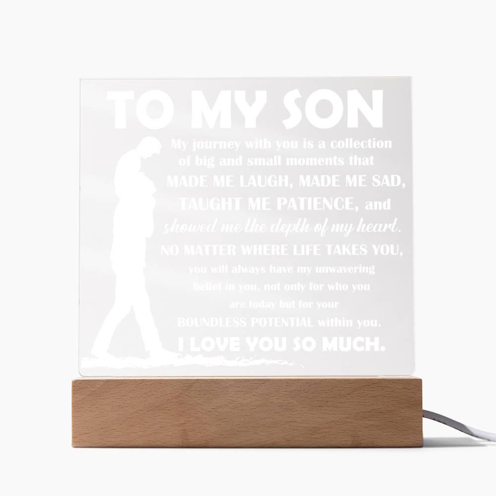 To My Son Inspirational Acrylic Plaque My Journey with You - Mallard Moon Gift Shop