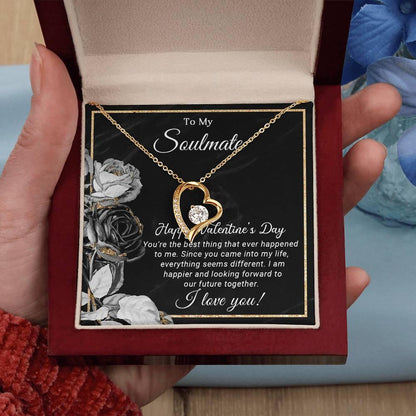 To My Soulmate Happy Valentine's Day Forever Love Pendant Necklace - Mallard Moon Gift Shop