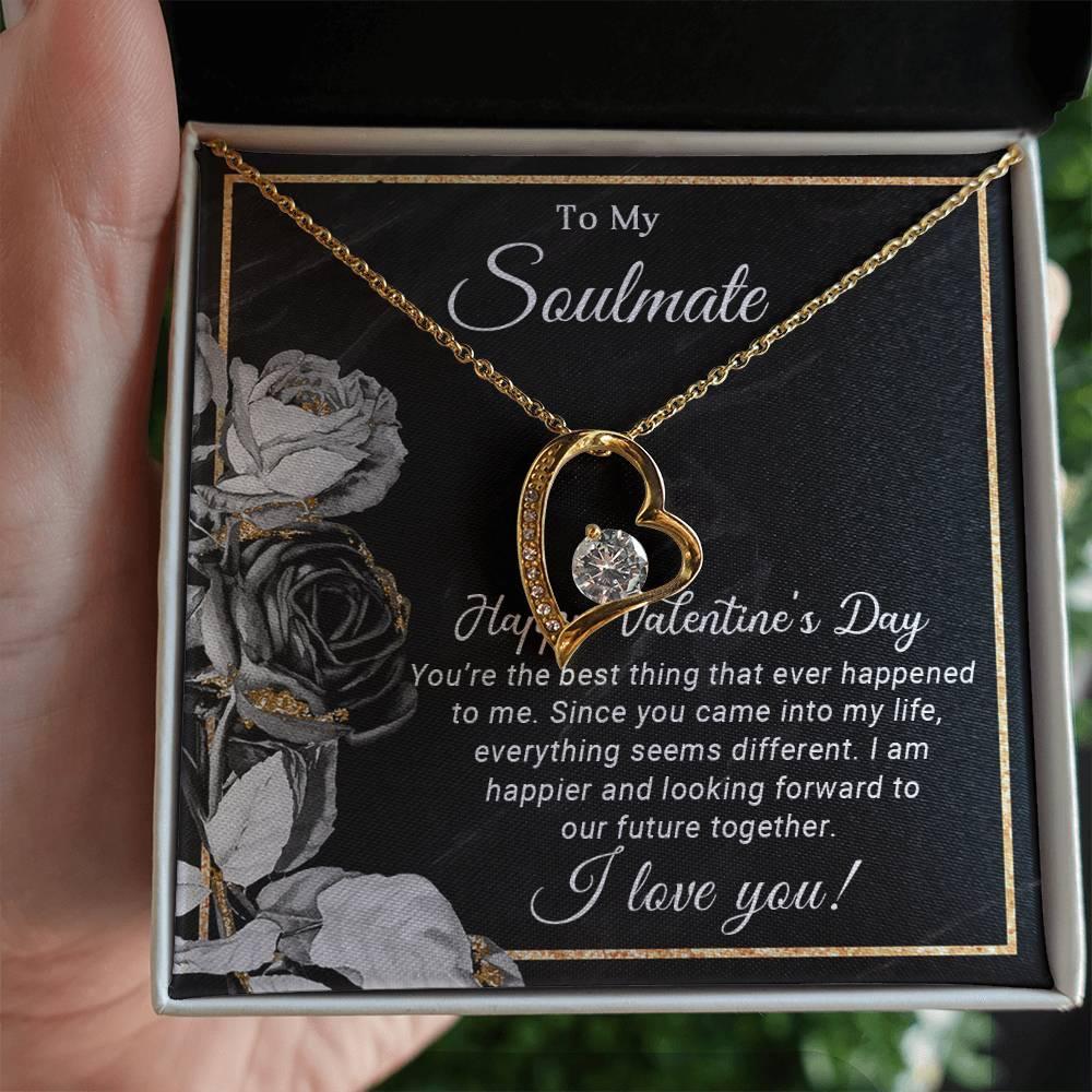 To My Soulmate Happy Valentine's Day Forever Love Pendant Necklace - Mallard Moon Gift Shop
