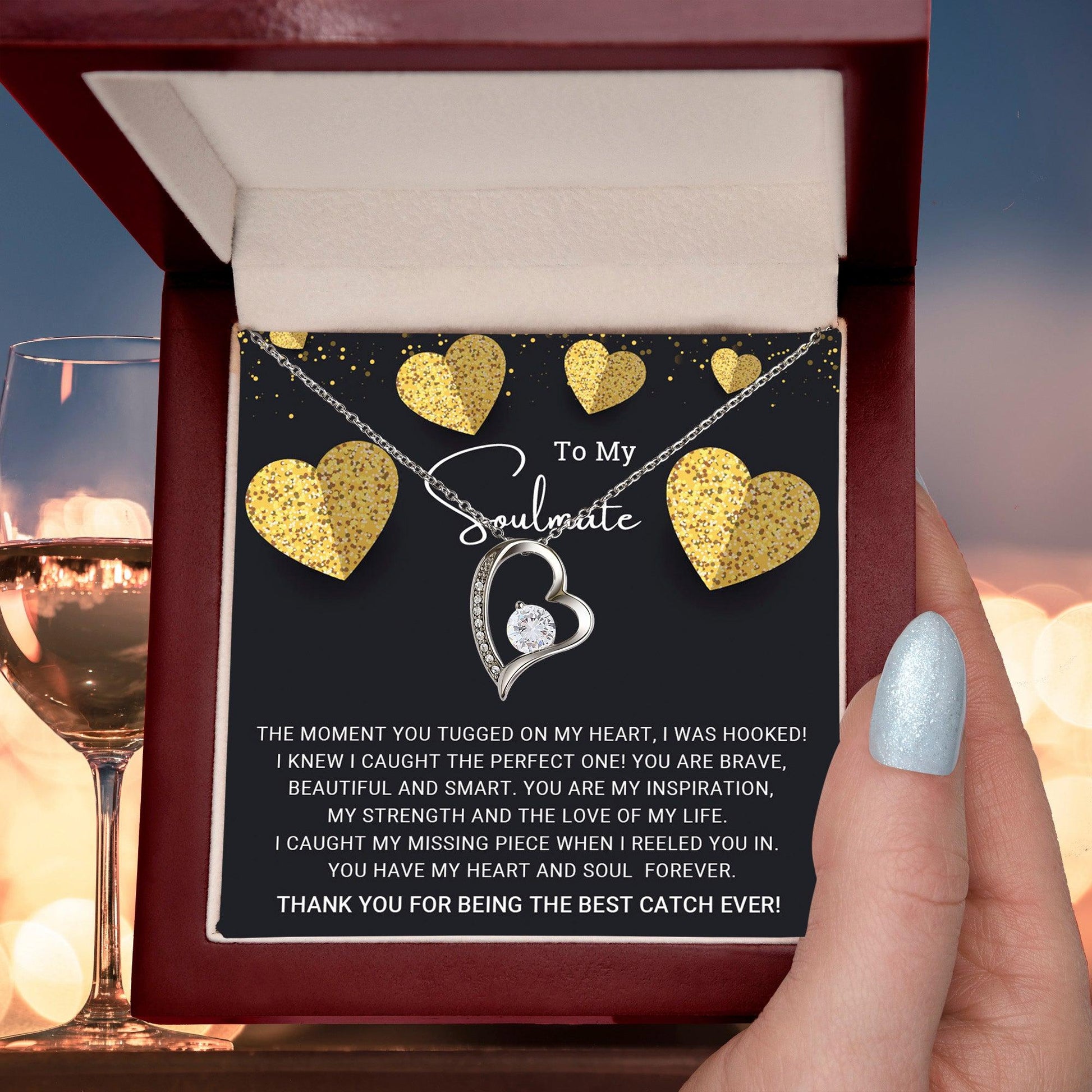 To My Soulmate I Caught My Missing Piece Forever Love Pendant Necklace - Mallard Moon Gift Shop