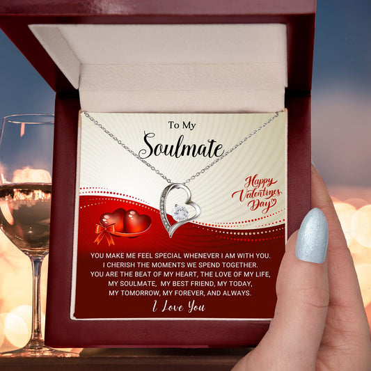 To My Soulmate - I Cherish the Moments We Spend Together Forever Love Pendant Necklace - Mallard Moon Gift Shop