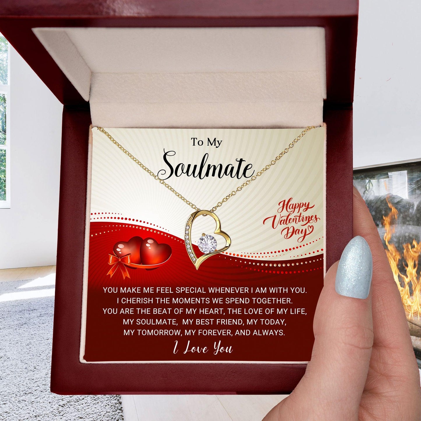 To My Soulmate - I Cherish the Moments We Spend Together Forever Love Pendant Necklace - Mallard Moon Gift Shop