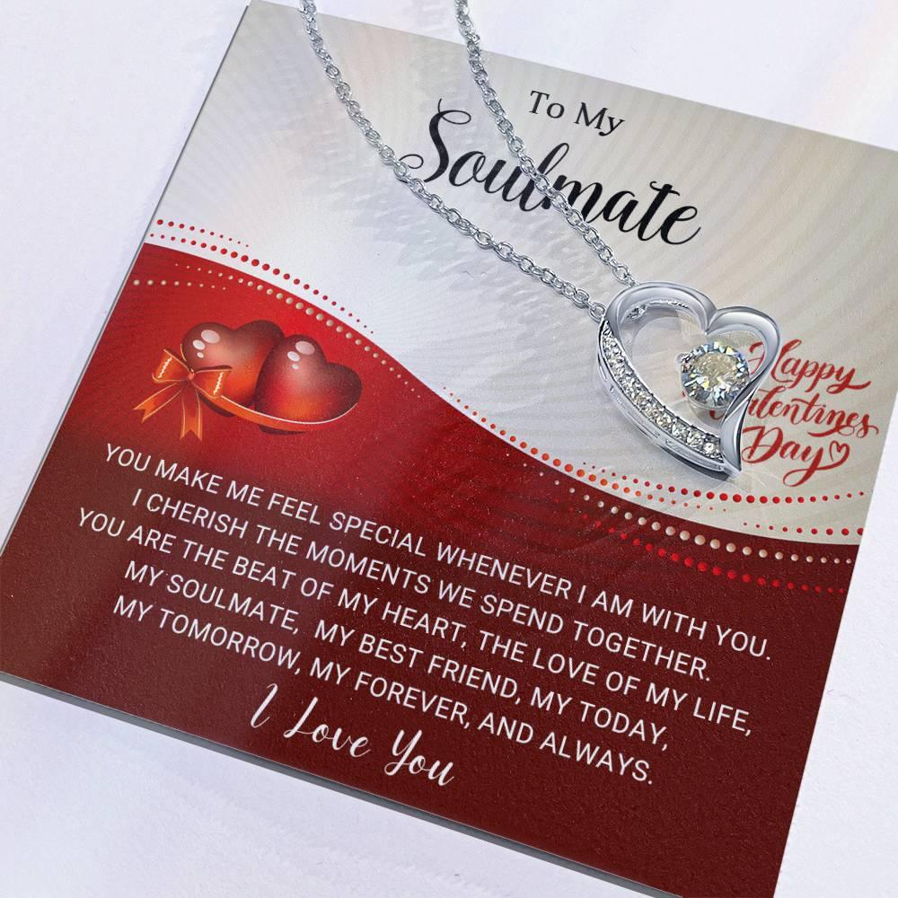 To My Soulmate - I Cherish the Moments We Spend Together Forever Love Pendant Necklace - Mallard Moon Gift Shop