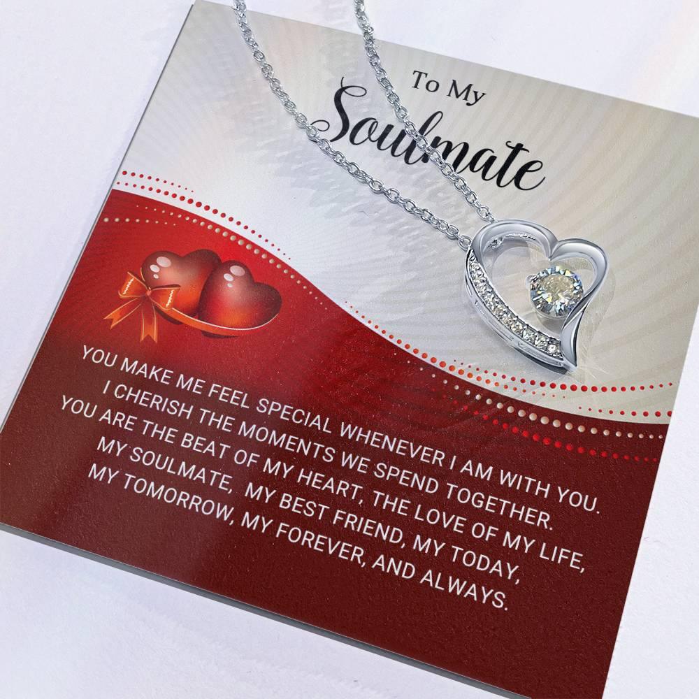 To My Soulmate I Will Cherish You Forever Love Pendant Necklace - Mallard Moon Gift Shop