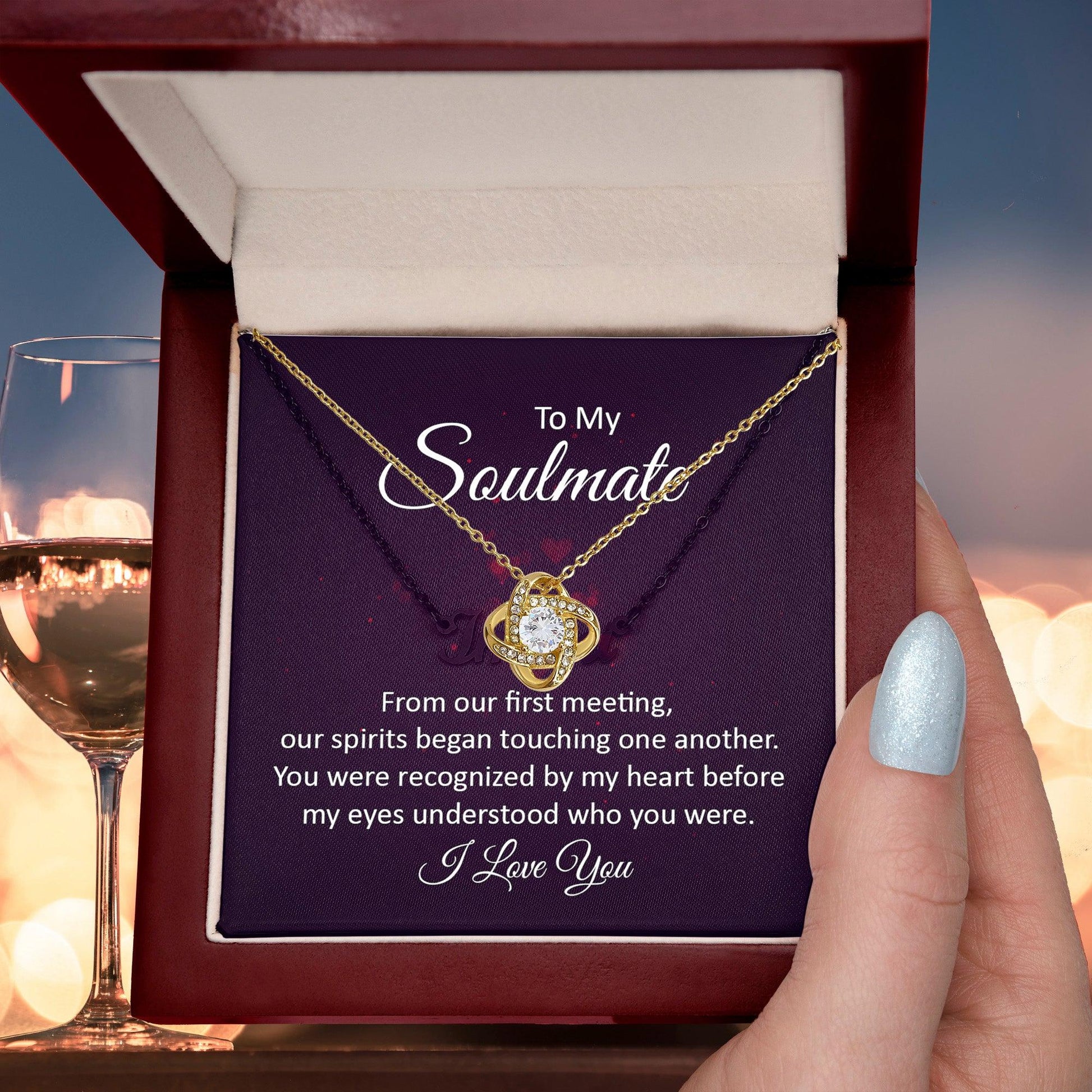 To My Soulmate Our Spirits Touched Love Knot Necklace - Mallard Moon Gift Shop