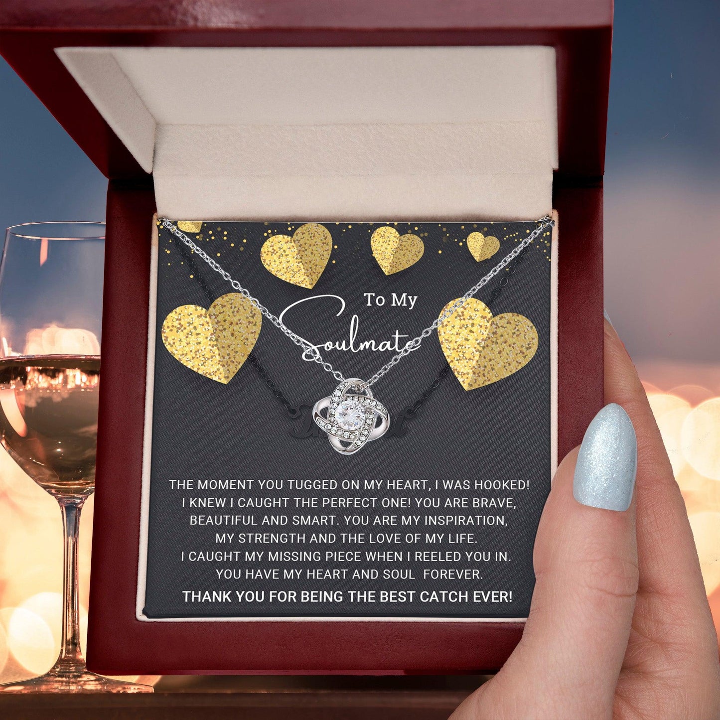 To My Soulmate You are the Best Catch Ever Love Knot Necklace - Mallard Moon Gift Shop