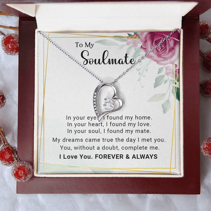 To My Soulmate You Complete Me Forever Love Pendant Necklace