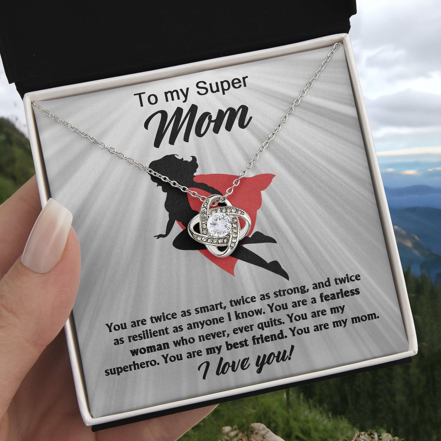 To My Super Mom You Are A Fearless Woman Love Knot Necklace