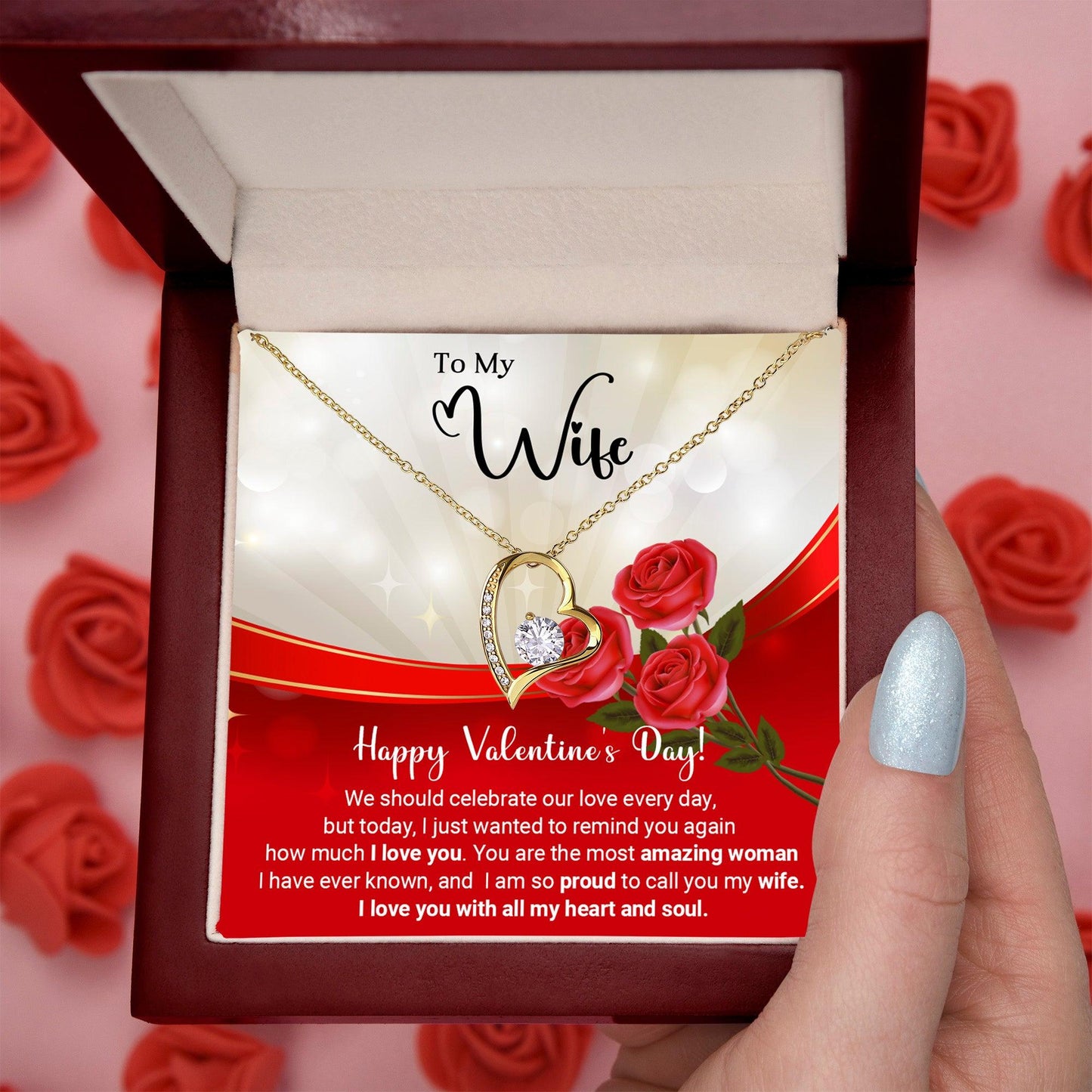 To My Wife Celebrate Our Love Every Day Forever Love Pendant Necklace - Mallard Moon Gift Shop