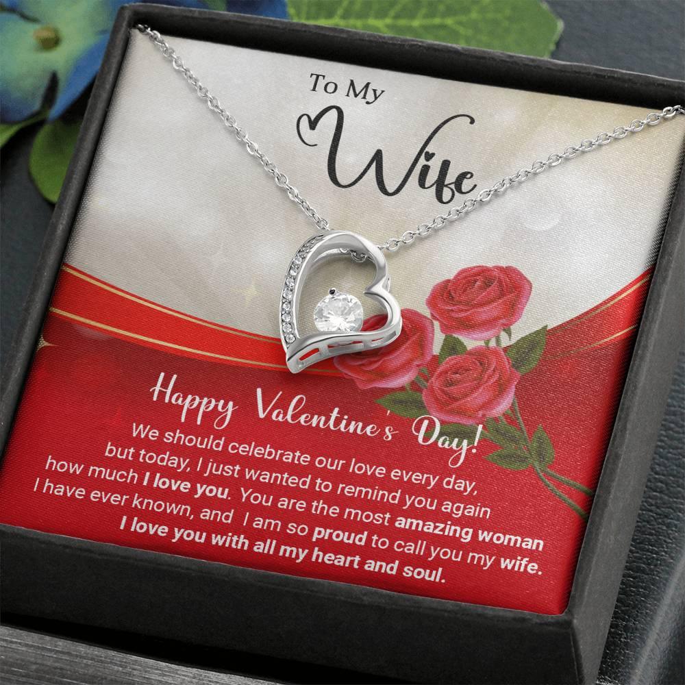 To My Wife Celebrate Our Love Every Day Forever Love Pendant Necklace - Mallard Moon Gift Shop