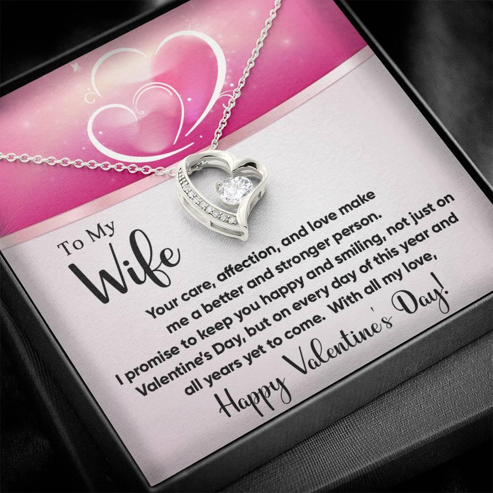 To-My-Wife--You-Make-Me-a-Better-Person Forever Love Heart Pendant Necklace - Mallard Moon Gift Shop