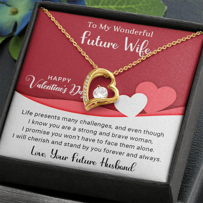 To My Wonderful Future Wife I Will Cherish You Forever Love Pendant Necklace - Mallard Moon Gift Shop