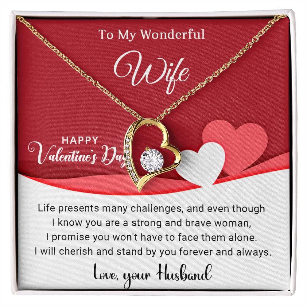 To My Wonderful Wife I Will Cherish You Forever and Always Forever Love Pendant Necklace - Mallard Moon Gift Shop
