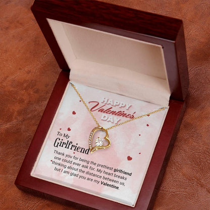 To The Prettiest Girlfriend Happy Valentine's Day Forever Love Pendant Necklace - Mallard Moon Gift Shop