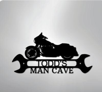 Personalized Motorcycle Indoor Outdoor Steel Wall Sign Art