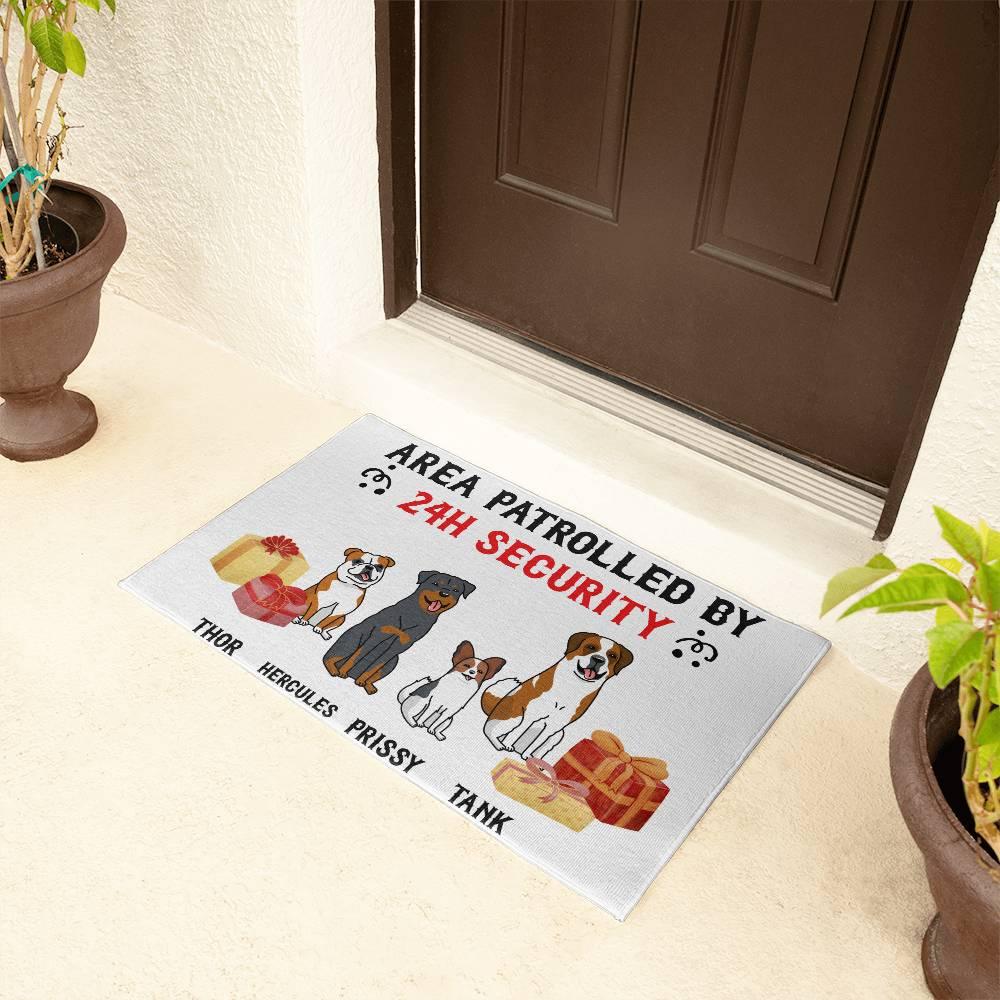 Personalized Dog Holiday Welcome Mat