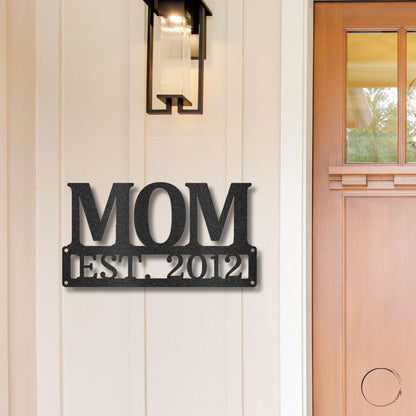 Tribute to Motherhood: Elegant 'MOM' Metal Wall Decor - Mallard Moon Gift Shop