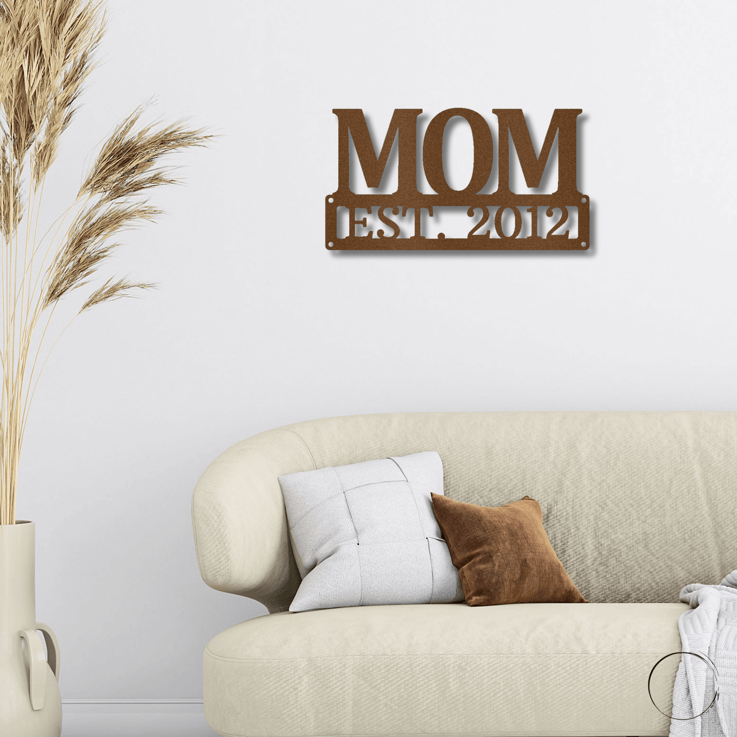 Tribute to Motherhood: Elegant 'MOM' Metal Wall Decor - Mallard Moon Gift Shop