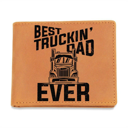 Trucker Dad Handcrafted Custom Leather Wallet - Mallard Moon Gift Shop