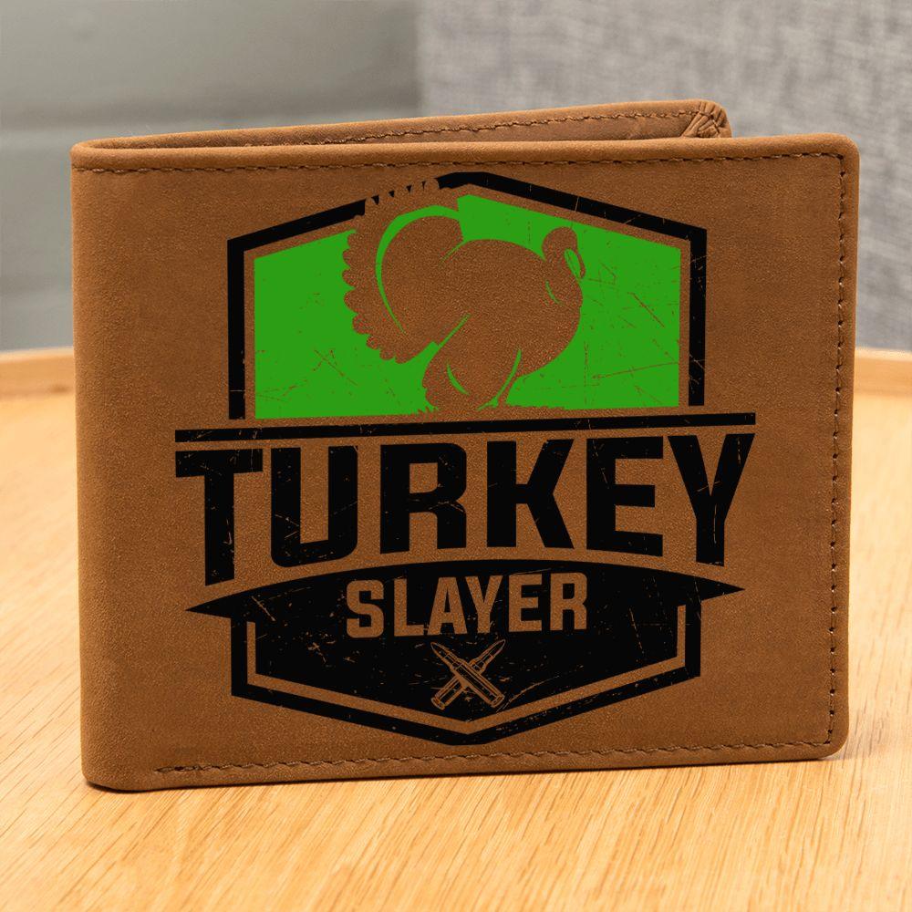 Turkey Hunter Gift Leather Wallet - Mallard Moon Gift Shop