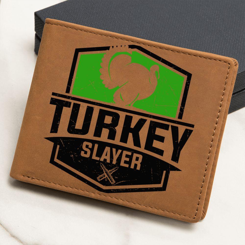 Turkey Hunter Gift Leather Wallet - Mallard Moon Gift Shop