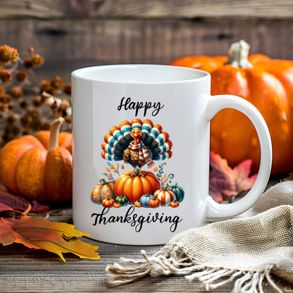 Happy Thanksgiving Ceramic Mug – Perfect for Holiday Cheer!