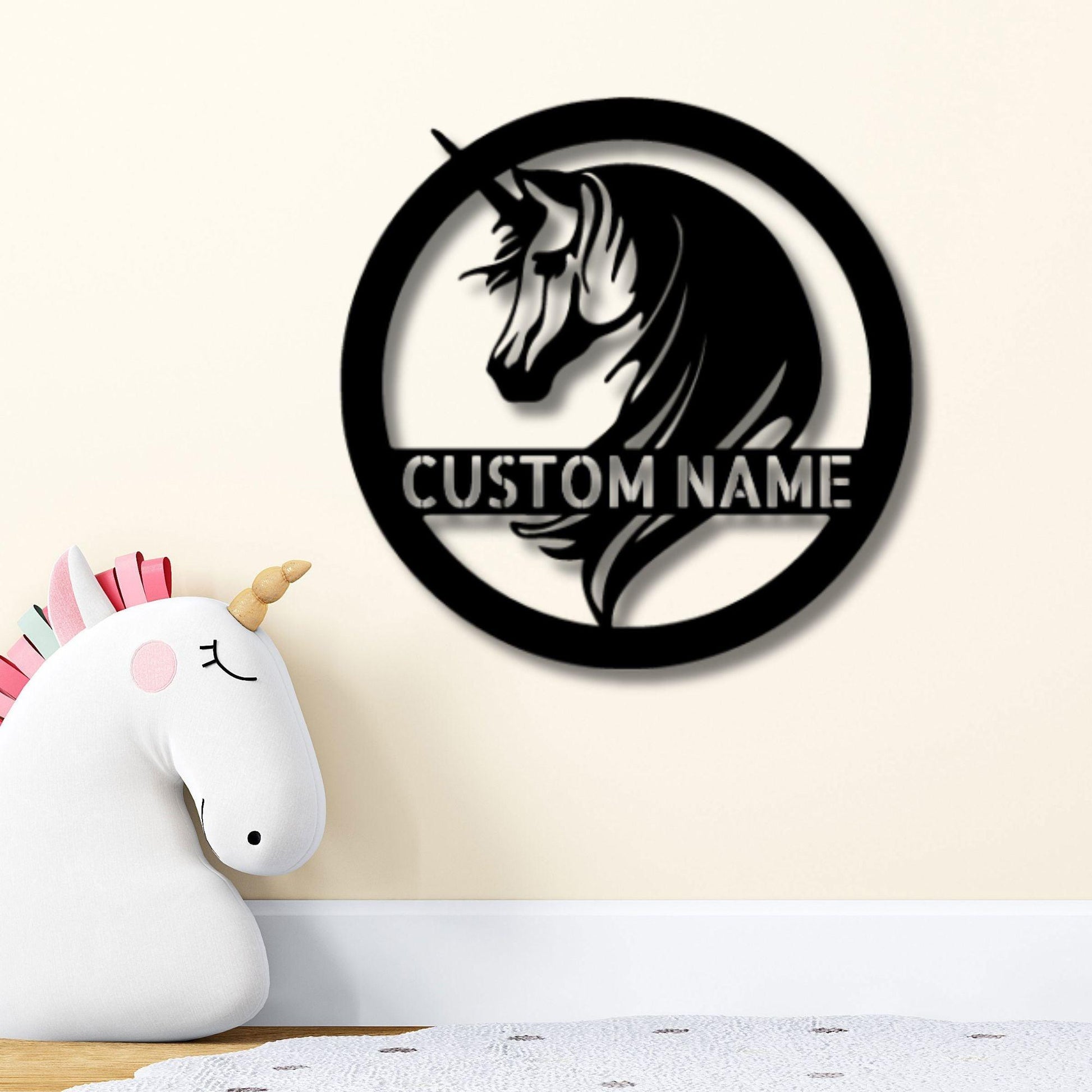 Unicorn Custom Name Metal Art Wall Sign - Enchant Your Home - Mallard Moon Gift Shop