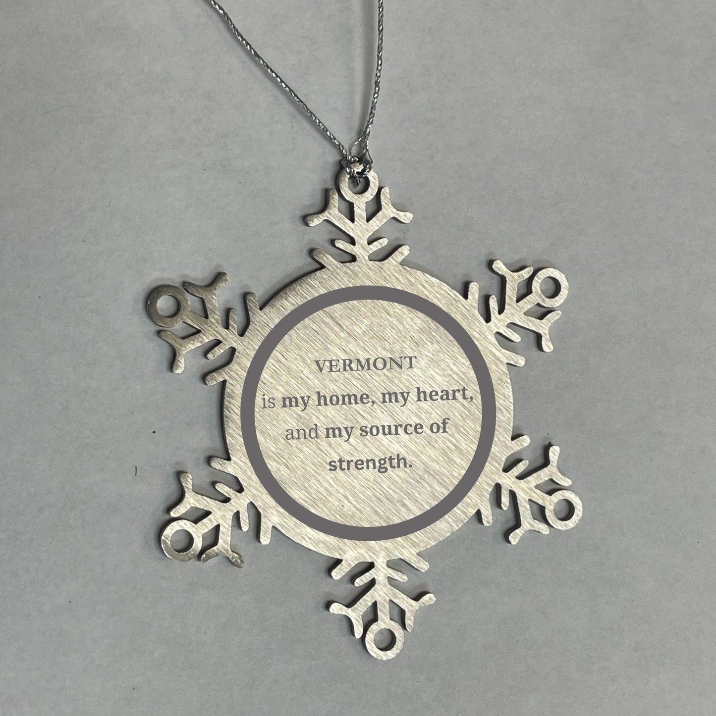 Vermont is my home Gifts, Lovely Vermont Birthday Christmas Snowflake Ornament For People from Vermont, Men, Women, Friends - Mallard Moon Gift Shop