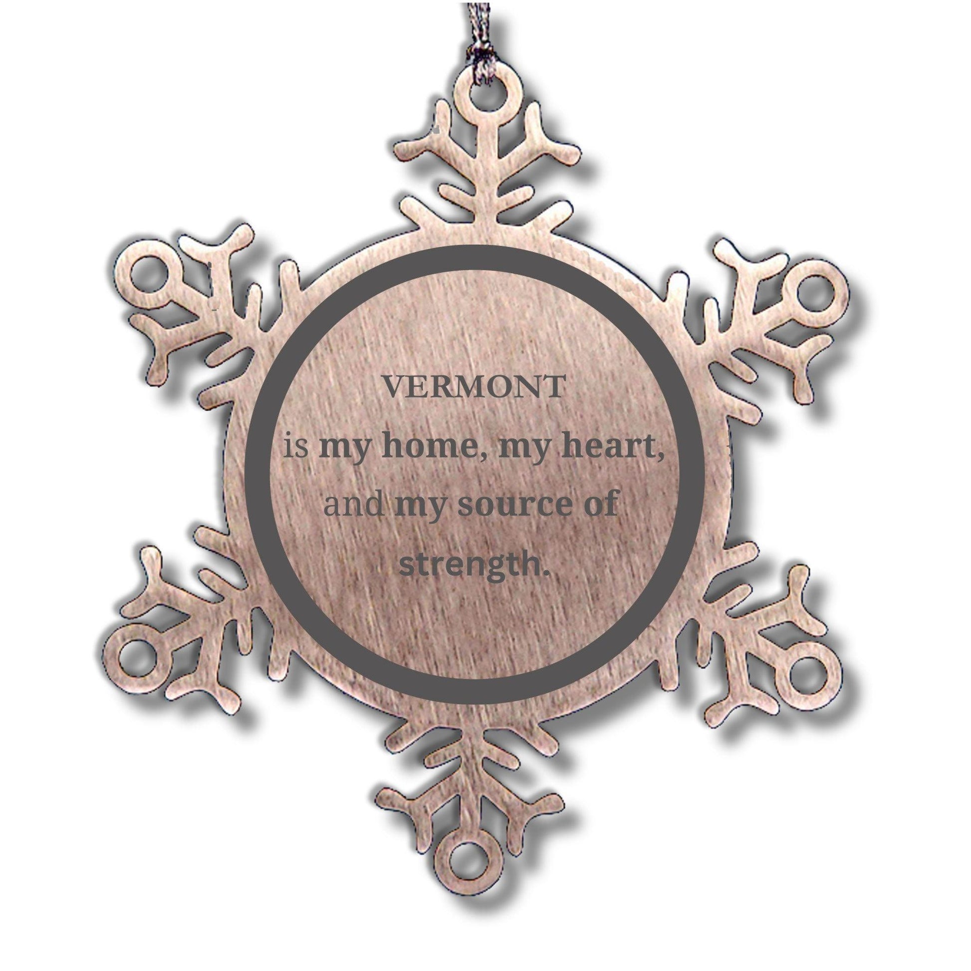 Vermont is my home Gifts, Lovely Vermont Birthday Christmas Snowflake Ornament For People from Vermont, Men, Women, Friends - Mallard Moon Gift Shop