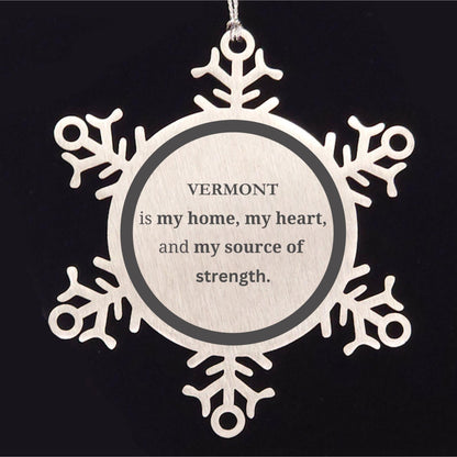 Vermont is my home Gifts, Lovely Vermont Birthday Christmas Snowflake Ornament For People from Vermont, Men, Women, Friends - Mallard Moon Gift Shop