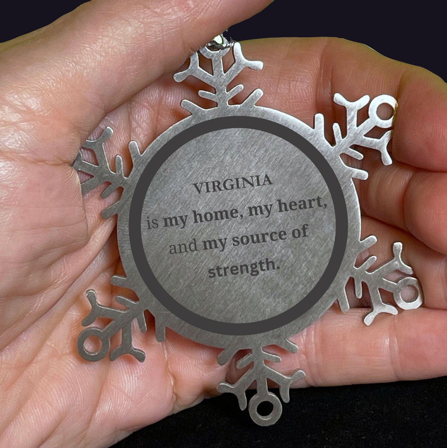 Virginia is my home Gifts, Lovely Virginia Birthday Christmas Snowflake Ornament For People from Virginia, Men, Women, Friends - Mallard Moon Gift Shop