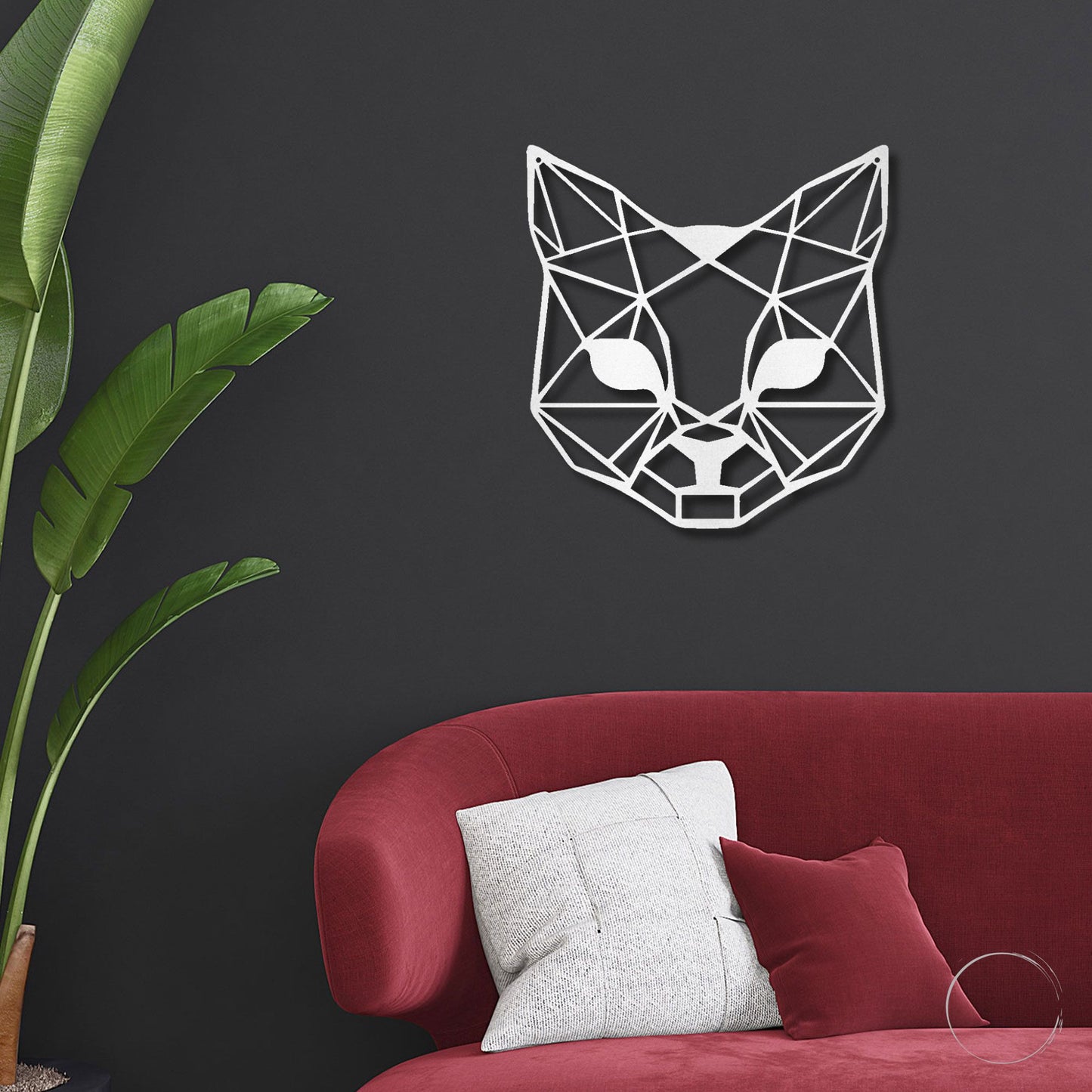 Cat Geometric Indoor Outdoor Steel Wall Sign