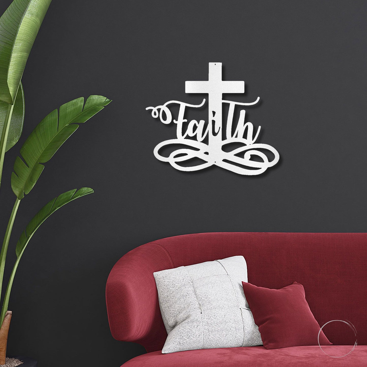 Faith Cross Metal Wall Art Spiritual Home Decor