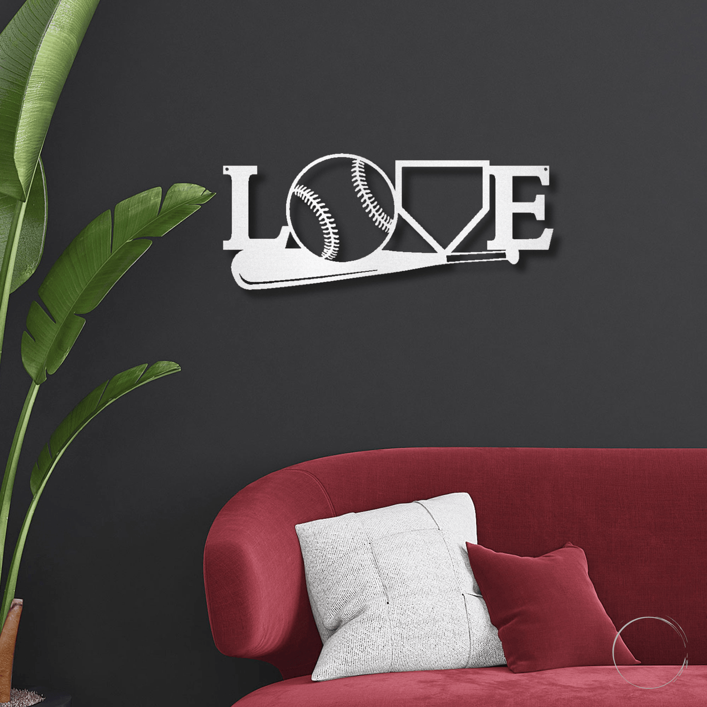 Baseball Love the Game Metal Art Wall Sign