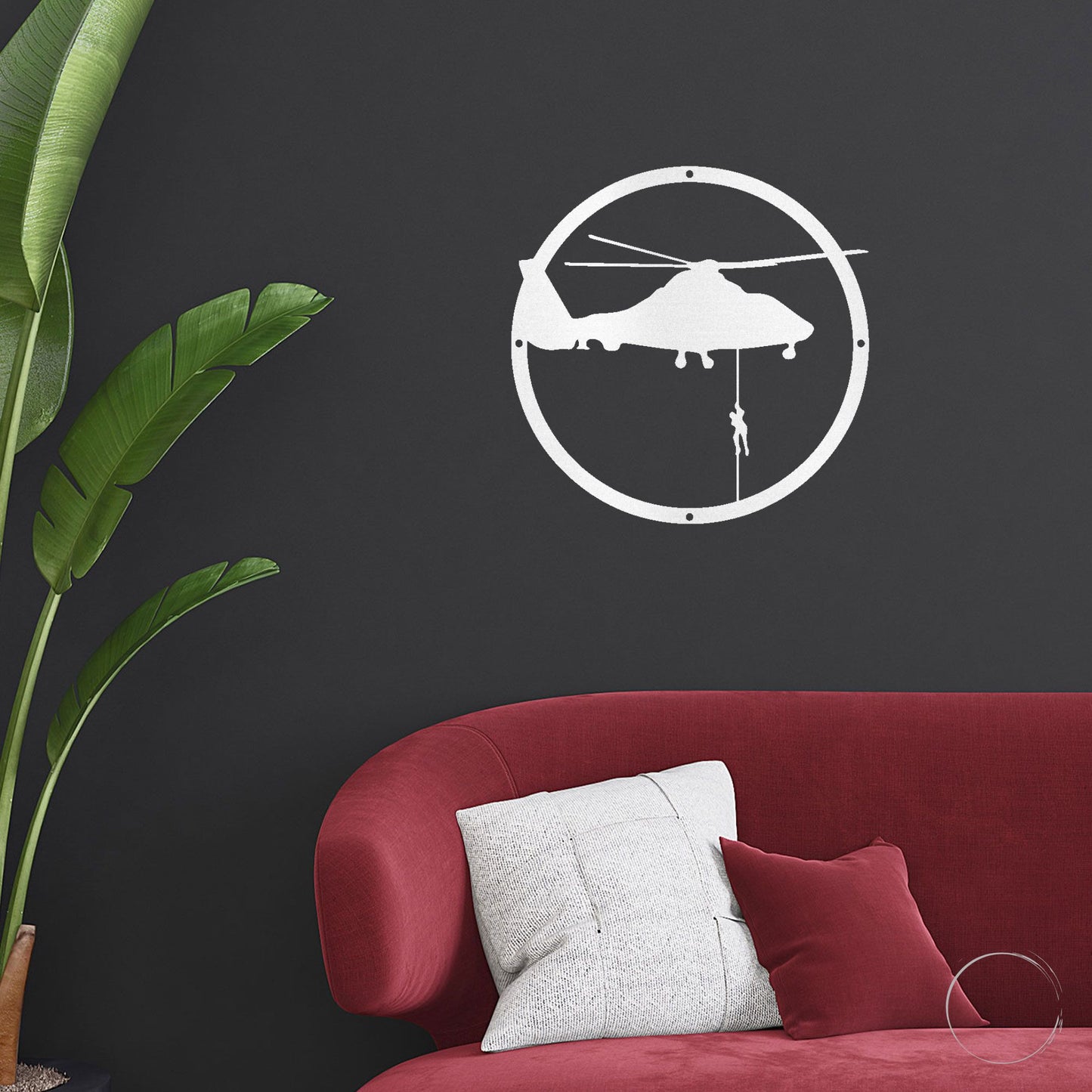 Helicopter Drop Metal Art Wall Sign