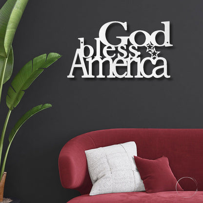 God Bless America Metal Art Wall Sign