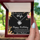 Birthday Gift for Wife CZ Love Knot Pendant Necklace with Message Card
