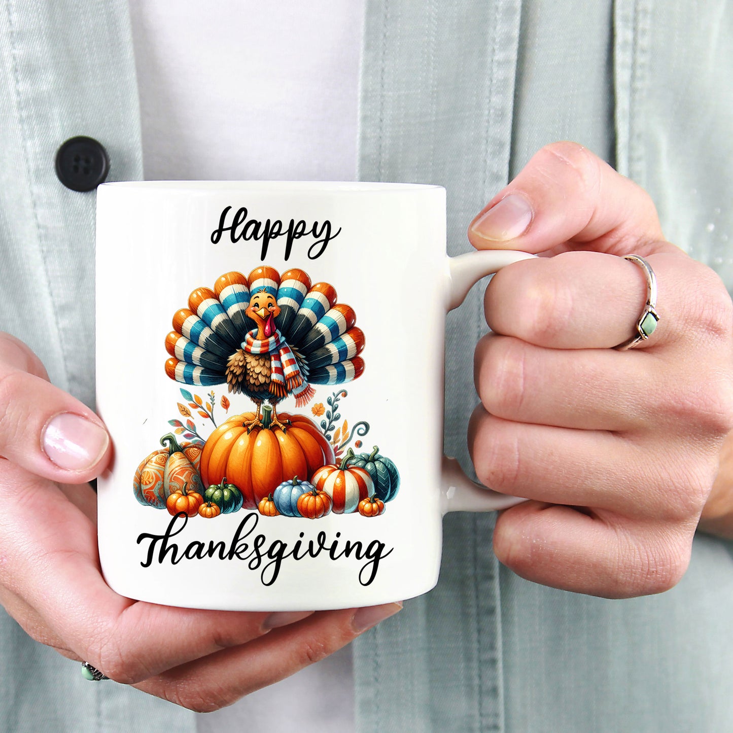 Happy Thanksgiving Ceramic Mug – Perfect for Holiday Cheer!